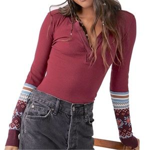 Free People Mikah Layering Cuff Thermal, Size M